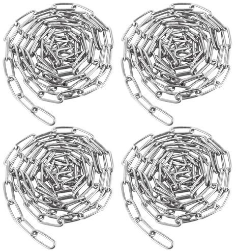 WOPPLXY 4 pezzi catena in acciaio inox lunga 2 m, catena Ø 3 mm da appendere, catena in acciaio inox 304 per sacchi di sabbia, amache, altalene, poltrona sospesa