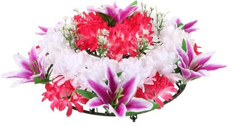 MAGICLULU Couronne Artificielle De Cimetière Guirlande De Deuil pour Commémoration Fausse Couronne Funéraire sans Assemblage