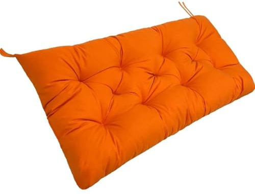 Cojín De Banco Para Muebles De Jardín,Cojines De Banco Para Exterior Interior 90/100/110/120x50 Cm,8 Cm Grosor,con Correas Antideslizantes,para Sofa, Porche, Jardín, Terraza(Naranja,100x50cmx8cm)