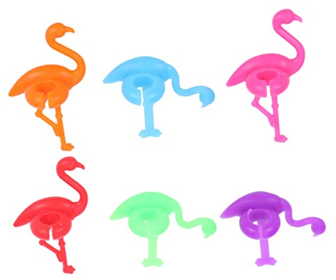 PartyKindom 12piezas Marcadores De Copas De Vino De Silicona Forma Flamenco Identificadores Reutilizables Para Fiestas y Eventos Casa Accesorios Antideslizantes Para Vidrio