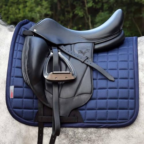 Horse Dressage Saddle Pad – Far Infrared Ceramic Lining – Protechmasta Airmesh - Navy Blue - Full