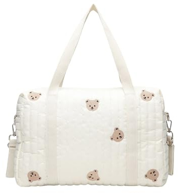 Uqezagpa Grande zaino per mamma resistente all'acqua borsa per pannolini essenziale facile da trasportare per trasportare attrezzatura per bambini su avventure familiari borsa da viaggio, Orso piccolo