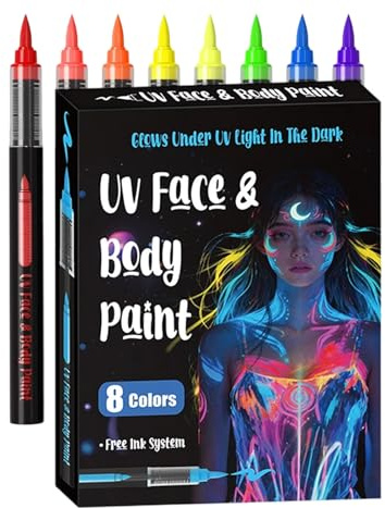 Body Art Markers, Safe Washable Vibrant Colors Temporary - Face Painting Pen Body Marker - for Concert Festival Sports Events Cosplay Halloween Theater