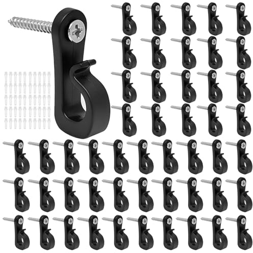 50 Crochets à Visser Q Hanger Boucle Sécurité pour Guirlandes Lumineuses | Fixation Murale pour Plantes Terrasse Jardin Clôture Lanternes Outils Rangement Décoration Maison Balcon Intérieur Extérieur