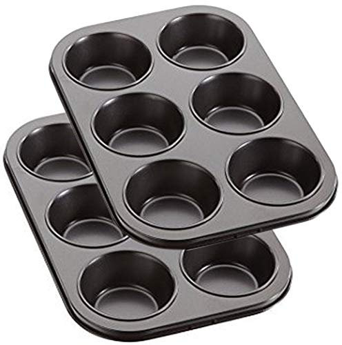 Del - 2X Stampo da Forno per Muffin e Cupcake - Teglia da Forno Rettangolare - Teglia per Muffin da Forno - Stampi per Muffin Acciaio - Set di 2