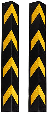 Stagecaptain 2er Set KS-8010 Kantenschutz - Eckenschutz aus flexiblem Gummi - Länge: 78 cm - Mit Reflektoren - Schwarz/gelb