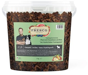 FRESCO Dog Martin Rütter Trainingsknöchelchen mit Pferd und Preiselbeeren 1kg | fleischige Leckerlies für Hunde | 100% frische Zutaten | für Belohnung, Training und als Snack