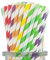 [Pack de 100] Coloris Rayée Pailles en Papier pour Fêtes, 7 Couleurs Coloré Fête Pailles pour Mariage, Bricolage, 100% Biodégradables, Compostables, Sans Plastique