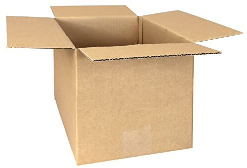 smiley pack 100 Stück Faltkartons 300 x 200 x 200 mm braun KK31 Versandkarton Verpackungskartons 30 x 20 x 20 cm aus Wellpappe 1 wellig Karton Pappkarton Versandbox Paket Päckchen