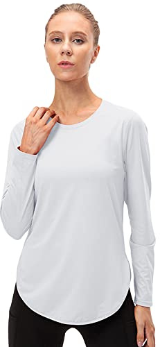 NCTCITY Camicia da Donna Protezione Solare UV UPF 50+ Rash Guard a Maniche Lunghe Maglietta da Bagno Maglia Leggera Asciugatura Rapida T-Shirt per Yoga Running Surf Nuoto Pesca