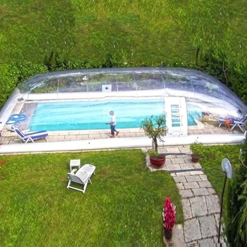 GLWJXSD Transparent Pvc Inflatable Cover, Transparent Waterproof Pvc Swimming Pool Dome Cover, Windproof And Snowproof Swimming Pool Outdoor Debris Shielding Cover, Swimming Pool Cover,11 * 6 * 3M