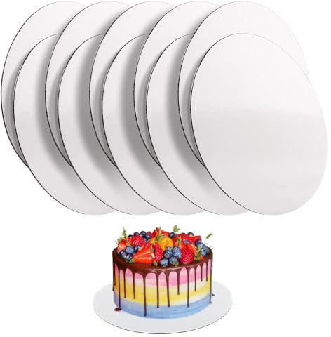 aghoer Tortenunterlage Rund, 10 Stück Cake Board, Weiß, 20cm, für Transport Kuchen und Torten Unterplatten Cake