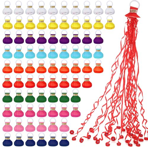 Wettarn 100 Pcs Throw Streamers Confetti Romantic Hand No Mess Streamer Crackers for Christmas Wedding Birthday Party Celebrations Graduation Party Favors(Multi Colors)