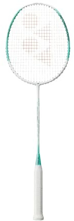 YONEX Nanoflare 001 Feel Badminton Racquet (Strung) - Graphite Frame Hi-Flex Slim Shaft Racket - White/Mint