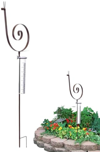 Bmucp Rain Meter, Garden Decor Rain Meter - Garden Stake Rain Meter Metal Snail Rain Meter | Decorative Iron Rain Meter, Cute Garden Decor for Garden, Balcony, Patio, Lawn