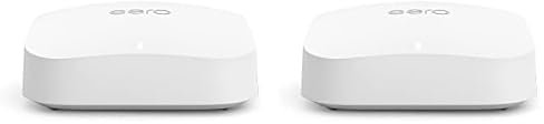 Amazon eero Pro 6E Mesh-WLAN-Router | 2,5-Gbit/s-Ethernet | Bis zu 380 m² Abdeckung | Für Verbindungen mit über 200 Geräten | Ideal für Streaming, Arbeit und Gaming | Doppelpack | 2022