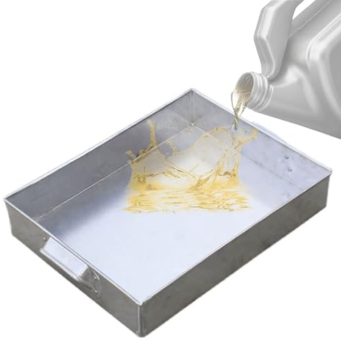 Vasca Contenimento Liquidi, Tanica Cambio Olio con Maniglia, Vaschetta Raccogli-Olio in Alluminio Puro 1060, per Mantenere Il Pavimento Pulito, Antiruggine e Antistatica(80x60cm/31x24in)