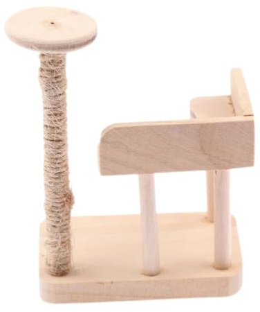 Abaodam Miniatura de Madera Mini Torre de Escalada para Gatos Decoración Realista para Casa de Muñecas Madera para