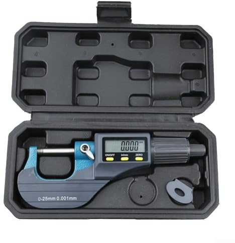 Micromètre numérique extérieur de 0,25 mm, avec fonction de réglage ABS, grand écran et faces en alliage trempé pour une utilisation durable, résolution de 0,001 mm