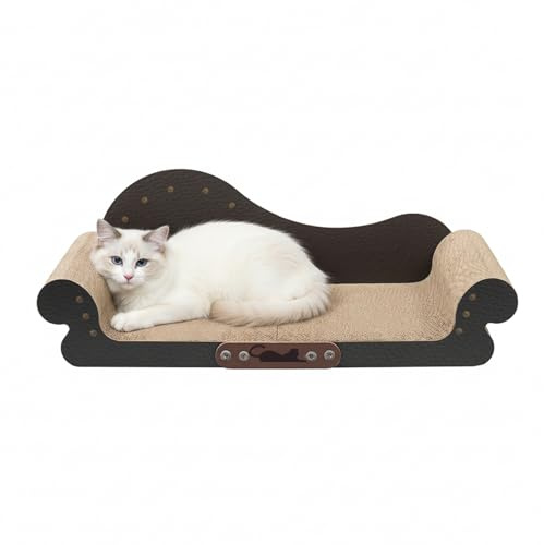 Vexaflow Tiragraffi per Gatti, Lettino per Gatti e Soggiorno, Protegge Mobili, Tiragraffi Resistente e Durevole, 68 cm Design Divano in Cartone Ondulato Rinforzato