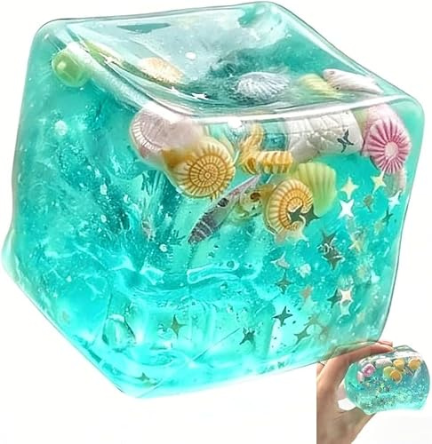 NEEE DOOH Nice Cube – Ice Cube Fidget Squishy für jedes Alter: Quadratische Stressbälle, Preise für den Unterricht, Stresswürfel zur Angstlinderung – Geschenk für Kinder, Teenager und Erwachsene (B)