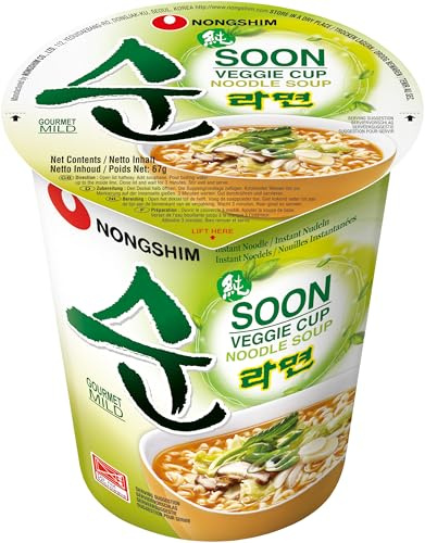 Nong Shim - Instant Cup Nudeln Suppe Soon Veggie - Multipack (12 X 67 GR)