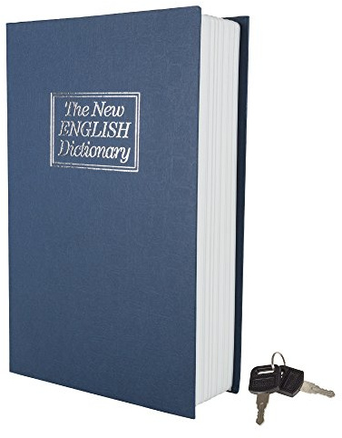 Stalwart Portable New English Dictionary Diversion Book Safe with Key, Blue