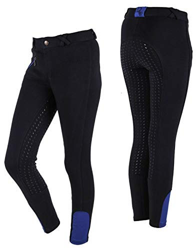 QHP Pantaloni da Equitazione con Sedile Antiscivolo per Bambini