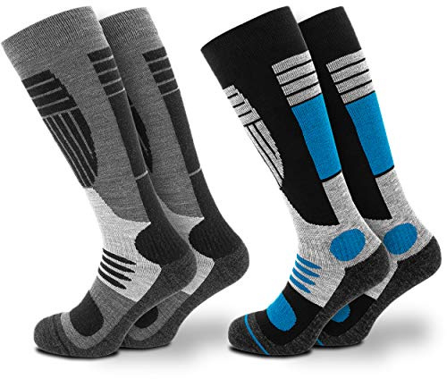 Occulto Herren Skisocken 2er Pack, 4er Pack (Modell: Felix) 2 Paar Blau Schwarz 39-42