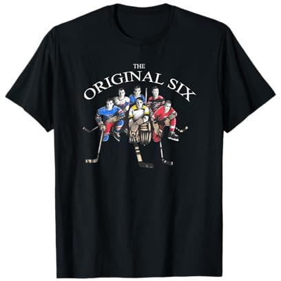 Original Six 6 Vintage Old School Hockey Teams T-Shirt