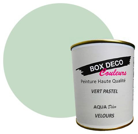 BOX DECO COULEURS Peinture murale acrylique aspect velours Aqua Déco - 750ml, Vert Pastel