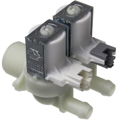 Paxanpax Valvola di ingresso dell'acqua del solenoide della lavatrice PLD531 adatta a Beko WMB61432-2-Way, 180°, tubo di uscita: Ø11mm