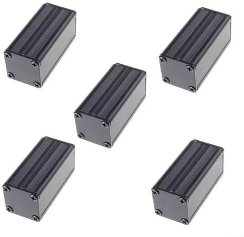 GLOBALHUT Scatola di giunzione in alluminio impermeabile, 5 pezzi, per progetti elettronici fai da te, ABS, 50 x 25 x 25 mm