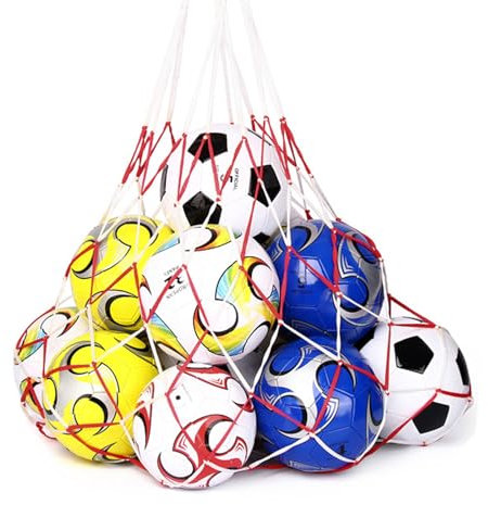 Nujvnuj Große Ballnetz Tragbare Ballnetz für 10-15 Bälle 120cm Lange Sports Mesh Tasche für Fußball Basketball Volleyball Rugbyball Ballsack Netzbeutel für EIN Ball&Mehrere Bälle