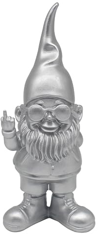 Lesser & Pavey Gnomes Home Decor Figurines & Ornaments For Home & Office | Decorative Home Accessories Statues For Indoor & Outdoor | Lovely Gifts for Women & Men Swearing Silver 27 Cm