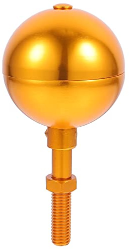 Mipcase 1 Pc Testa Di Pennone Kit Di Riparazione Dell'asta Della Bandiera Pennone Superiore Maniglie D'oro Etichetta Portatile Pennone Alternativo Ghirlanda Palla Golden Lega Di Alluminio