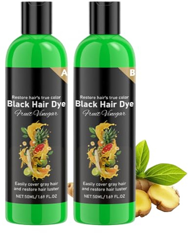 Natural Black Hair Dye – Nourishing Hair Color | Long-Lasting Women Men Black Dye | Ammonia-Free Natural Haair Color Dyye | Formula Safe Haair Coloring Solution
