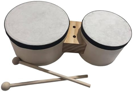 LeeQinersw Tambores Bongo de 5” Y 6” Instrumento Tradicional de Percusión de Madera
