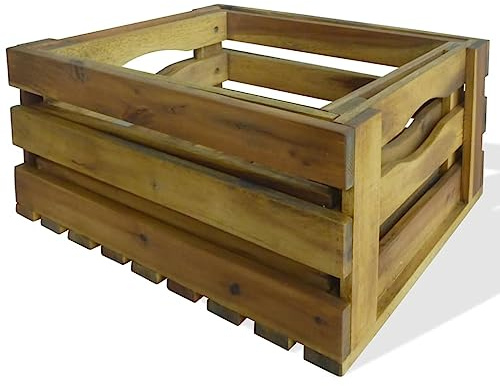 Generico Cassetta per Mele Set 2 pz in Legno Massello di Acacia,Prato e Giardino,Giardinaggio,Vasi e fioriere-43791
