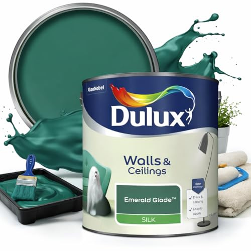 AXpower Inspirational Technology Empowering People Walls & Ceilings Silk Emulsion Paint Green 2.5L | Smooth Mid Sheen Interior Wall Paint | Emerald Finish with Excellent Coverage
