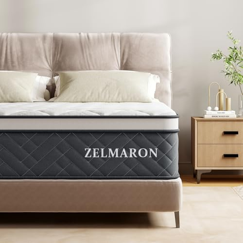 Zelmaron Colchón 160x200 cm Híbrido, Altura 25 cm, Muelles Ensacados y Espuma HR, Firmeza H3, Certificado Oeko-Tex, Transpirable, Ergonómico, 7 Zonas de Confort