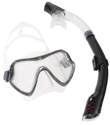 Kit 1 Set Masque de Plongée et Tuba en Silicone Noir pour Hommes et Femmes | Natation et Plongée, Démontage Facile, Fonction , Format Adapté aux Sorties Aquatiques