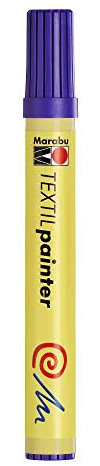 Marabu 01170003251 - Textil Painter violett 251, Strichstärke ca. 2 - 4 mm, Stoffmalstift für helle Stoffe, auf Wasserbasis, weicher Griff, waschbeständig bis 60°C, lichtecht, einfache Anwendung