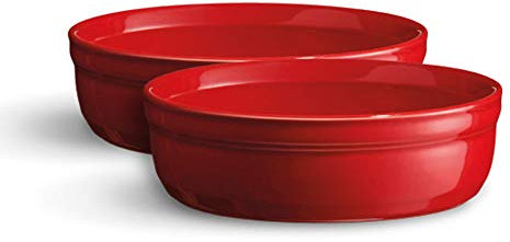 Emile Henry Set di 2 stampi a Crema bruciata Ceramica 13 x 13 x 3,5 cm, Ceramica, Grand Cru, 8.5x8.5x7 cm