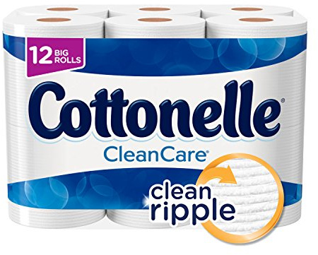 Cottonelle CleanCare Big Roll Toilet Paper (Pack of 12 Rolls), Bath Tissue, Ultra Soft Toilet Paper Rolls with Clean Ripple Texture, Sewer and Septic Safe