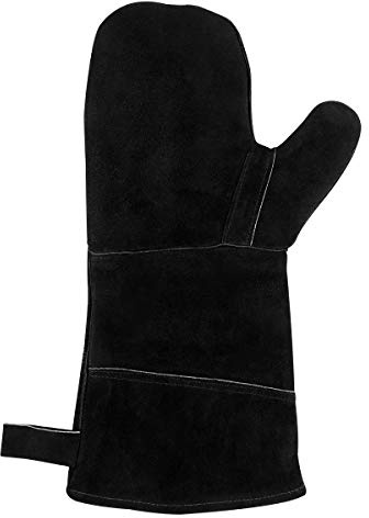 Yardwe Insulated Bbq Gloves Heat Resistant Oven Mitts with Cowhide Split Leather for Welding Fireplace Stove and Outdoor Grilling