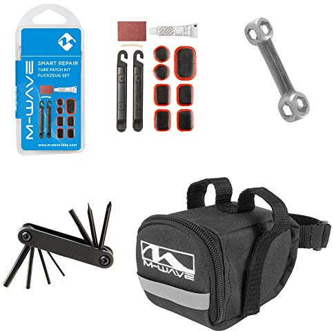 M-Wave Kit de reparación Unisex para Adultos, Kit de reparación de Bicicletas, Color Negro