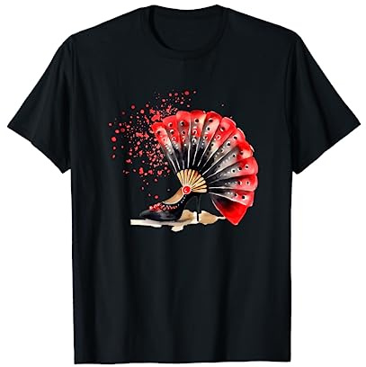 Flamenco Shoes Spanish Dancer High Heels black Dance Pumps T-Shirt