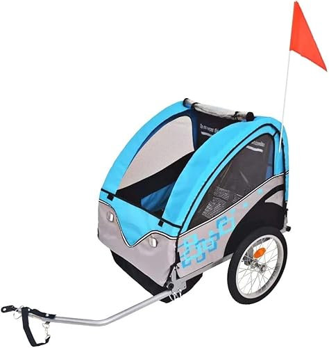 Remolques para bicicletas Remolque De Bicicleta For Niños Con Estructura De Acero, Cochecito Tipo Jogger For Niños Con Bandera De Seguridad, Reflectores, Enganche De Liberación Rápida, For Cochecito D
