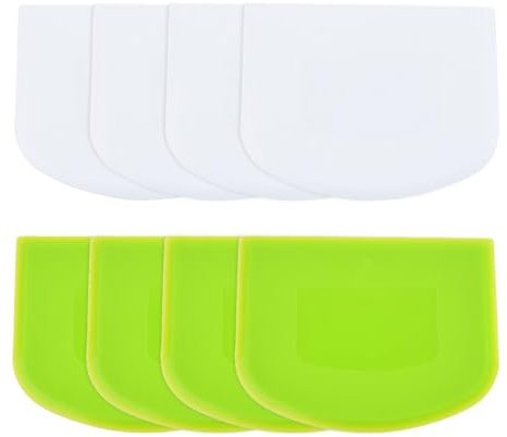 EUPSIIU 8 Pezzi Tagliapasta Multiuso, Spatola Pizza Tarocco Per Impasti, Raschietto in Plastica, Tarocco Per Impasti, per Taglio Impasti, Torte, Pasta, Pizza, Pane, Utensile da Cucina (Bianco Verde)